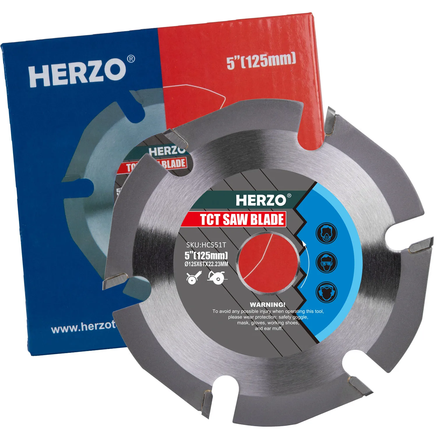 Imagem -05 - Herzo-disco de Corte de Madeira Dentes Ferramentas para Trabalhar Madeira Rebarbadora Ponta de Carboneto de Serra Lâmina de Corte para Metal Hcs5.1t 125 mm