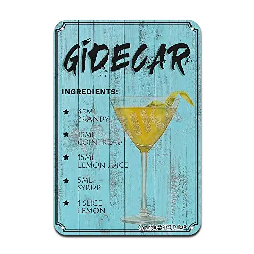 1pcs,Sidecar Cocktail Ingredients Iron Poster Painting Tin Sign Vintage Wall Decor for Cafe Bar Pub Home Beer Decoration Crafts