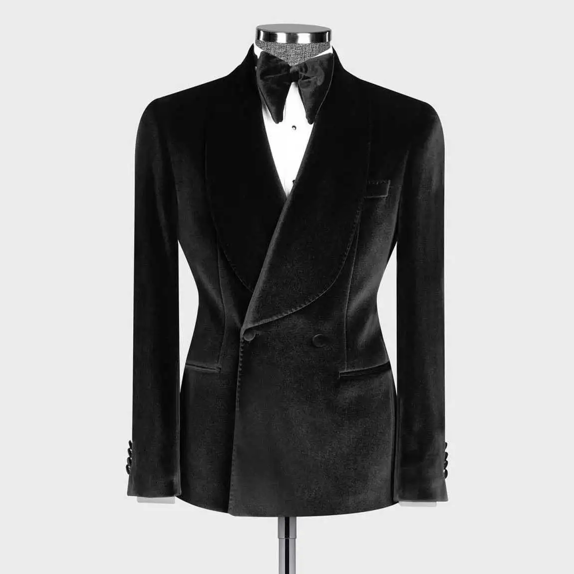 أنيقة المخملية الزفاف الرجال دعوى الرجال دعوى حزب البدلة 2-PCS ضئيلة مصممة خصيصا العريس وصيف المناسبات الرسمية حجم مخصص