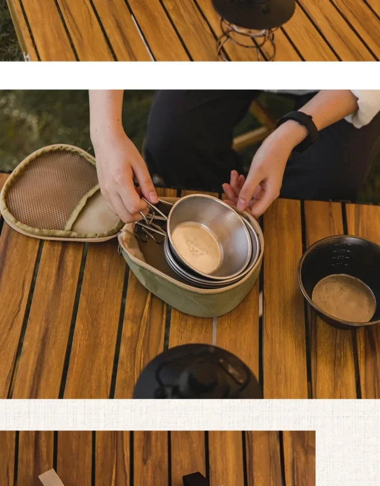 Sierra Bowl Aufbewahrungstasche, Oxford, wasserdicht, für Geschirr, Tassen, Tragetasche, Organizer, Outdoor, Camping, Reisen, Grill, Picknick – Detail 24