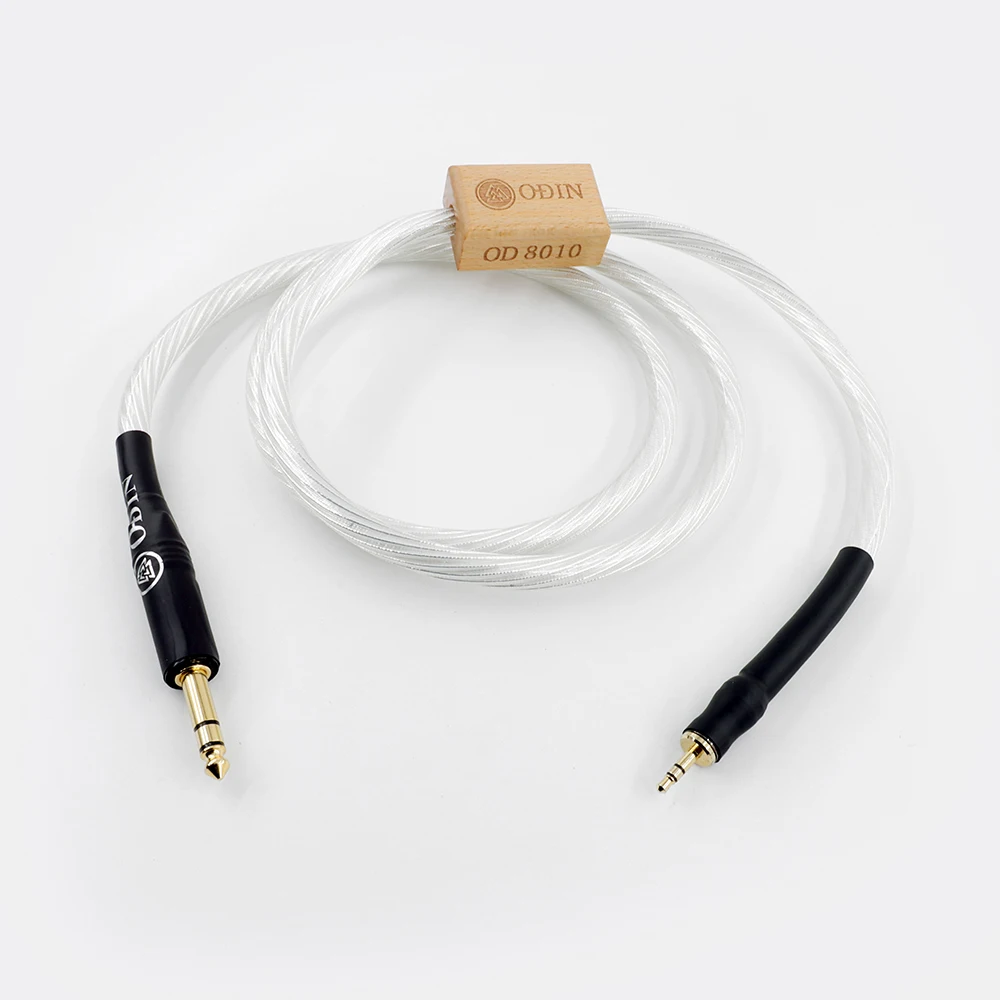 

Odin HIFi 3.5mm to 6.5mm Audio Cable OCC Pure Silver Core 3.5 Male Jack to 6.5 Male Jack Aux Cable for Mixer Amplifier Speaker