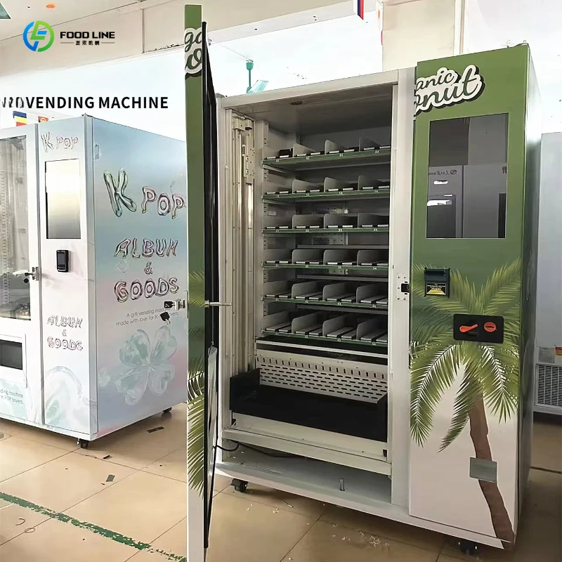 2026 New Refrigerated Vending Machine with Elevator and Touch Screen for Soda Wine Shop Customized