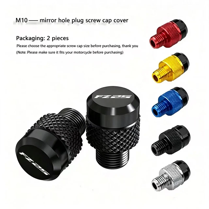 For YAMAHA FZ-25 FZ25 FZ 25 2017-2023 2024 Motorcycle M10*1.25 Aluminum Screws Bolts Mirror Hole Plugs Cap