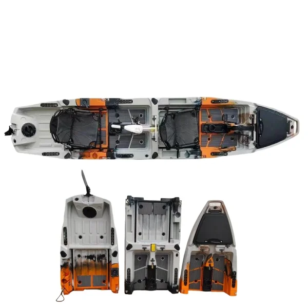 Two Person  Double Plastic Modular  Pedal  Kayak Fishing Kayak Boat  New 3 Piece Section  Modular