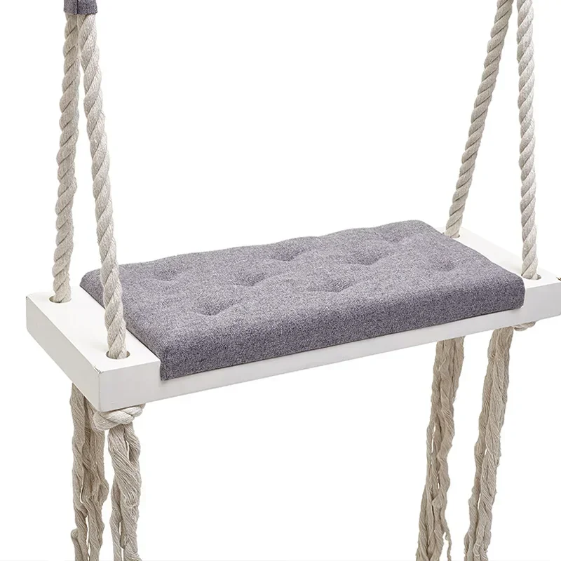 

INS Solid Wood Child Swing Chair Kid Hanging Set Children Toy Rocking Seat with Cushion Safety Baby Indoor Baby Room Decor