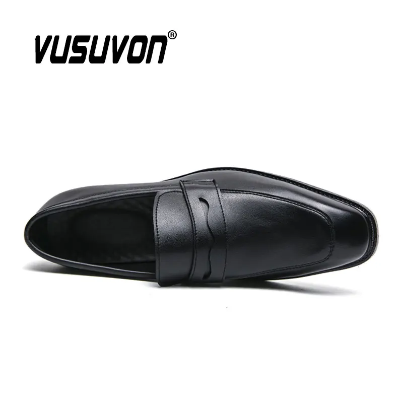 Penny Loafers Formal Fashion Casual Men Dress Shoes Classic Dress Slip-On Black Causal Footwear Big Size 38-46 Flats image 5