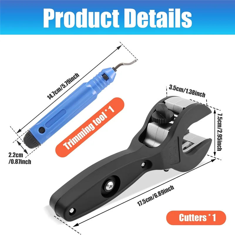 THIVN-Tube Compact Cutter, Ratcheting Pvc Cutter For Cutting Pvc, Ppr, And Plastic Hoses, Ratcheting Tube Cutter (1/4" To 7/8")