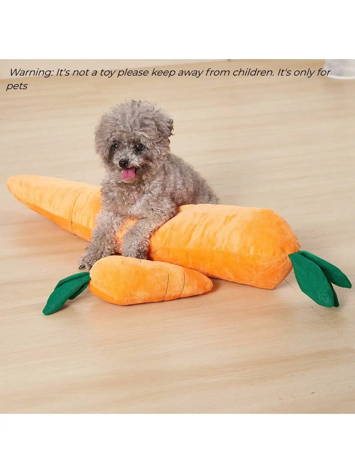 1Pc Large Stuffed Carrot Toy For Dogs/Cats, Pet Chewing and Comforting Toy with Squeaks