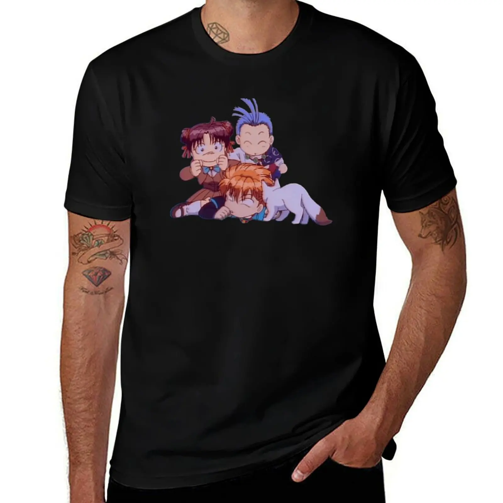 

Fushigi Yuugi Funny. Miaka, Tasuki, Chichiri T-Shirt t shirt custom print man tshirt T-Shirt