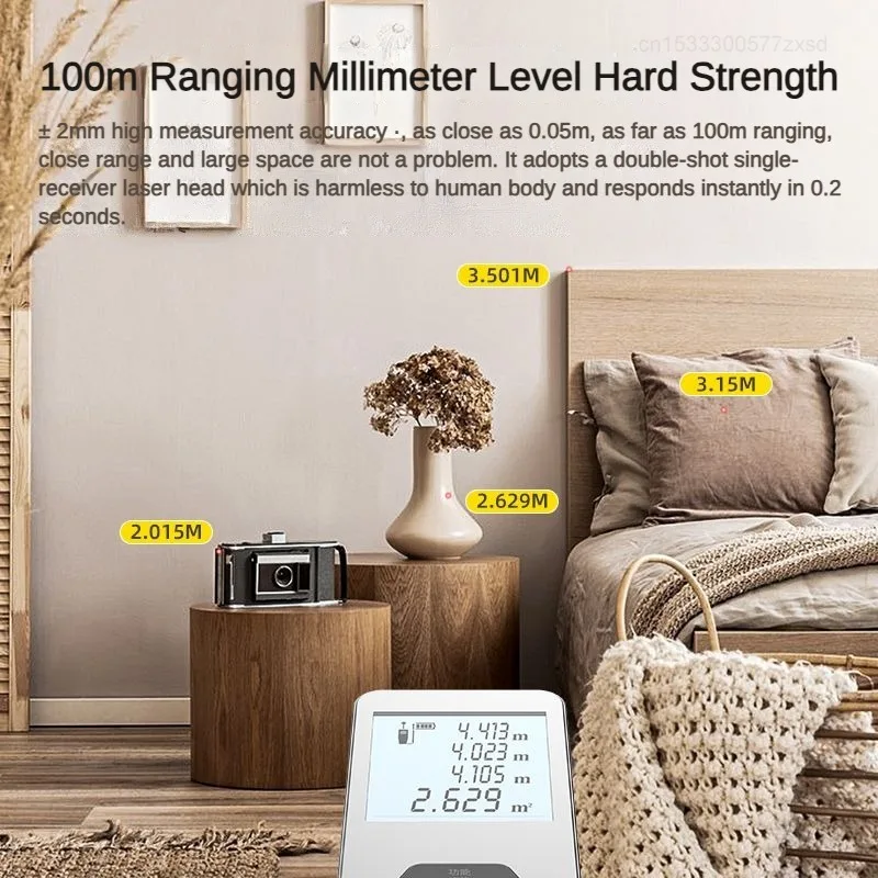 Imagem -06 - Xiaomi Home Infrared Rangefinder Régua Medição Inteligente de Alta Precisão Mini Handheld Ferramenta Medidor de Distância 50 m 70 m 100 m 120m