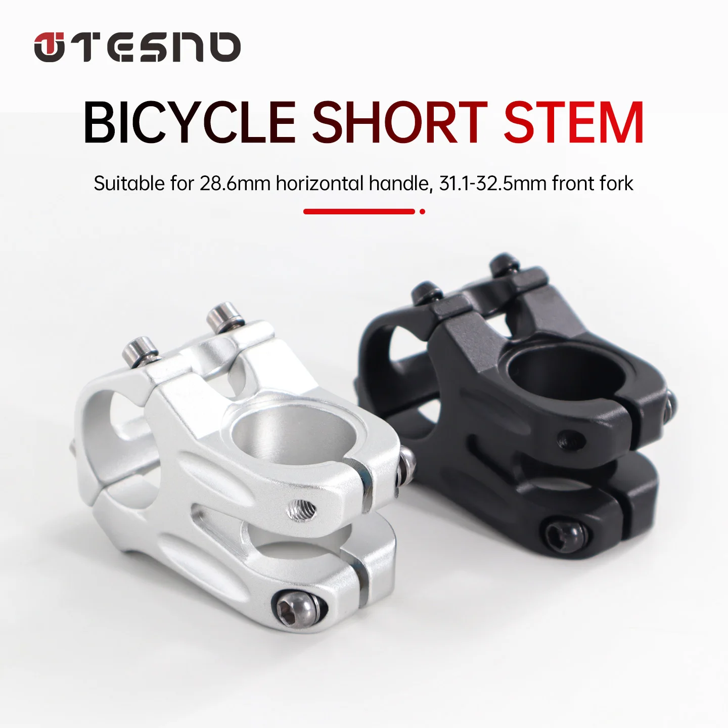 TESNO Rennrad MTB Fahrradvorbau Kurz 31,8mm Gabel 28,6mm CNC Aluminiumlegierung Hochfester Lenker Fahrradteile
