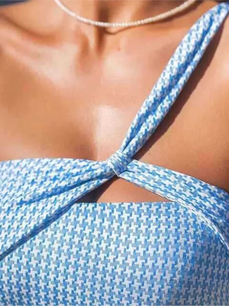 2026 جديد ارتفاع الخصر مثير ملابس السباحة النساء الصيف ثوب السباحة مجموعة البكيني أكمام ملابس النساء الشاطئ لباس سباحة للإناث #4