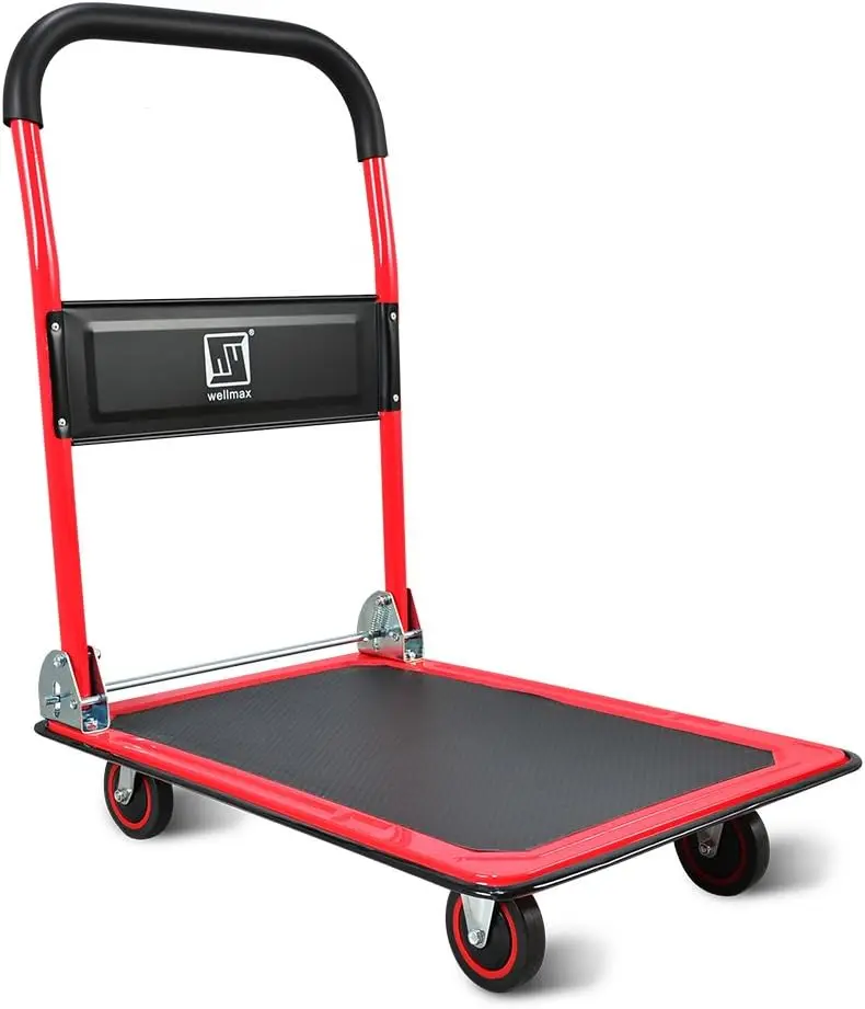 Dolly by Wellmax, Moving Platform Hand Truck, Foldable for Easy Storage and 360 Degree Swivel Wheels with 660lb Weight Capacity,