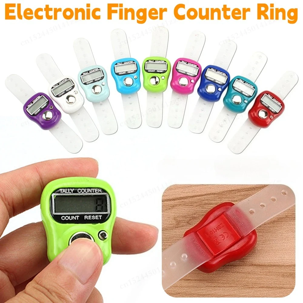 Mini-Fingerzähler Islamischer Gebetszähler 5-stelliger LED Elektronischer Handzähler Klicker-Zähler Ring – Detail 1