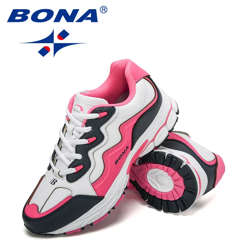 BONA New Designers Women Action Leather Running Shoes Ladies Shoes Mesh Athletic Shoes Sneakers Women Zapatos De Muje Comfy