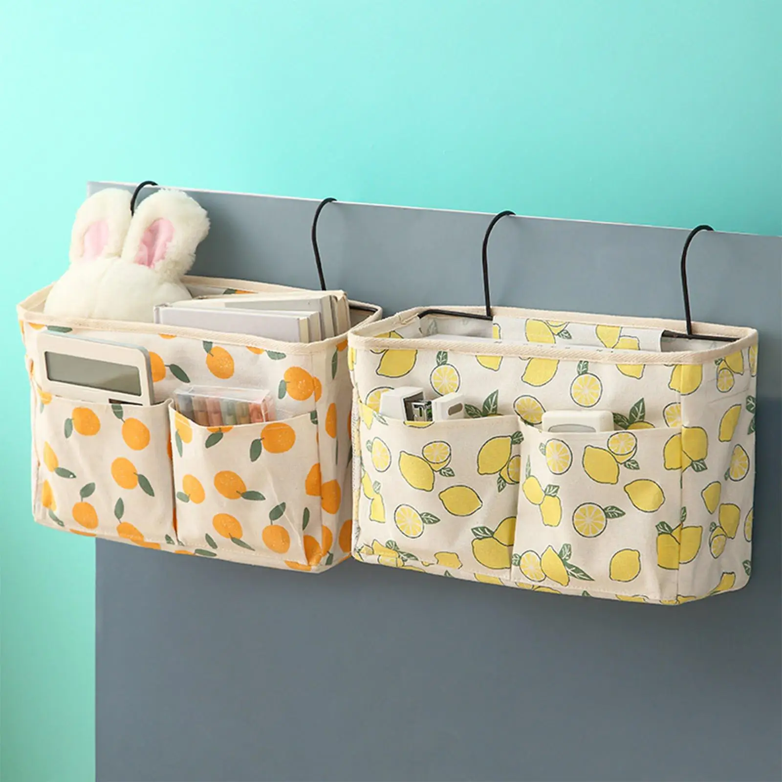 Hanging Bedside Accessories Phone Holder Bedroom Sundries Organizer for Regular Bed with Rails Wheel