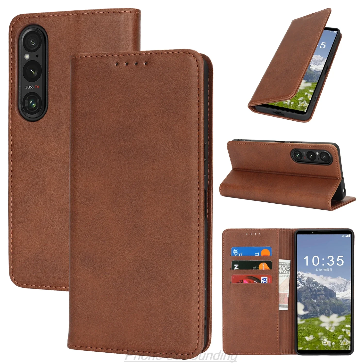 Capa de couro para sony xperia 1 vii flip case titular do cartão coldre atração magnética capa carteira capa fundas coque