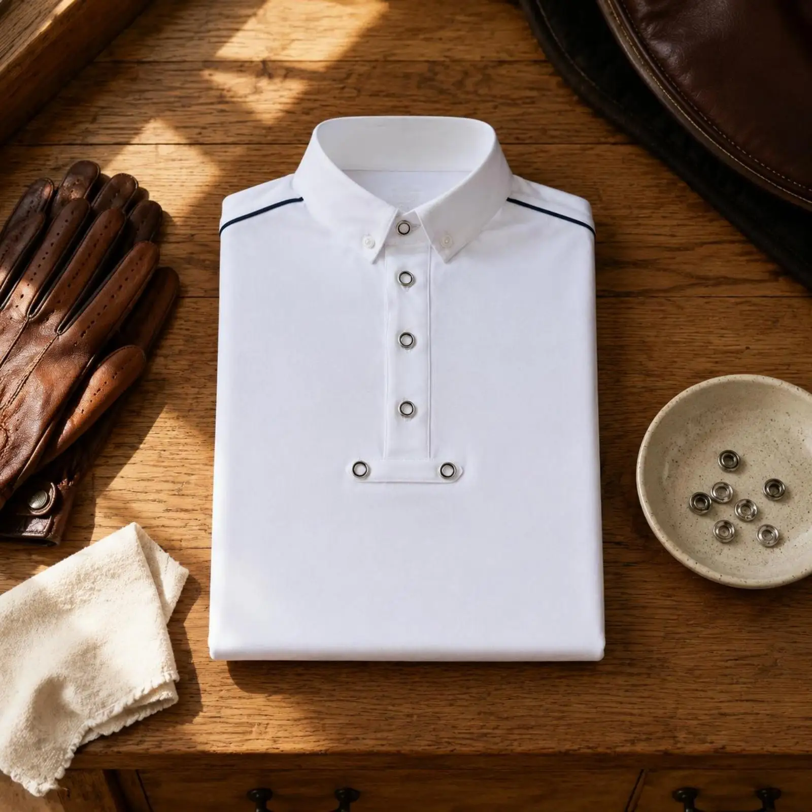 Equestrian Sport Shirt Stand Long Sleeves Equestrian Shirt Stretch Horse Riding Top for Men