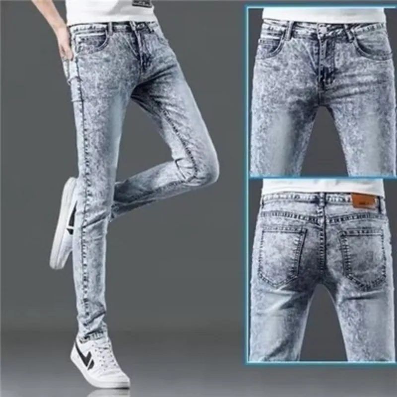 

Men's Straight Leg Jeans Casual Washed Winter Spring Summer Loose Fit Comfortable Cotton Denim High Waist Zipper Closure