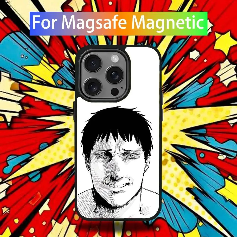 Capa de telefone anime fire p-punch para iphone 17,16,15,14,13,12,11, pro, max, plus, mini, se4, e carregamento magnético sem fio magsafe