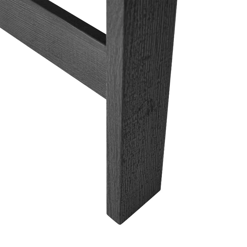 Small Square Wood Side Table, Black Finish，Finished on all sides for versatile placement in living room