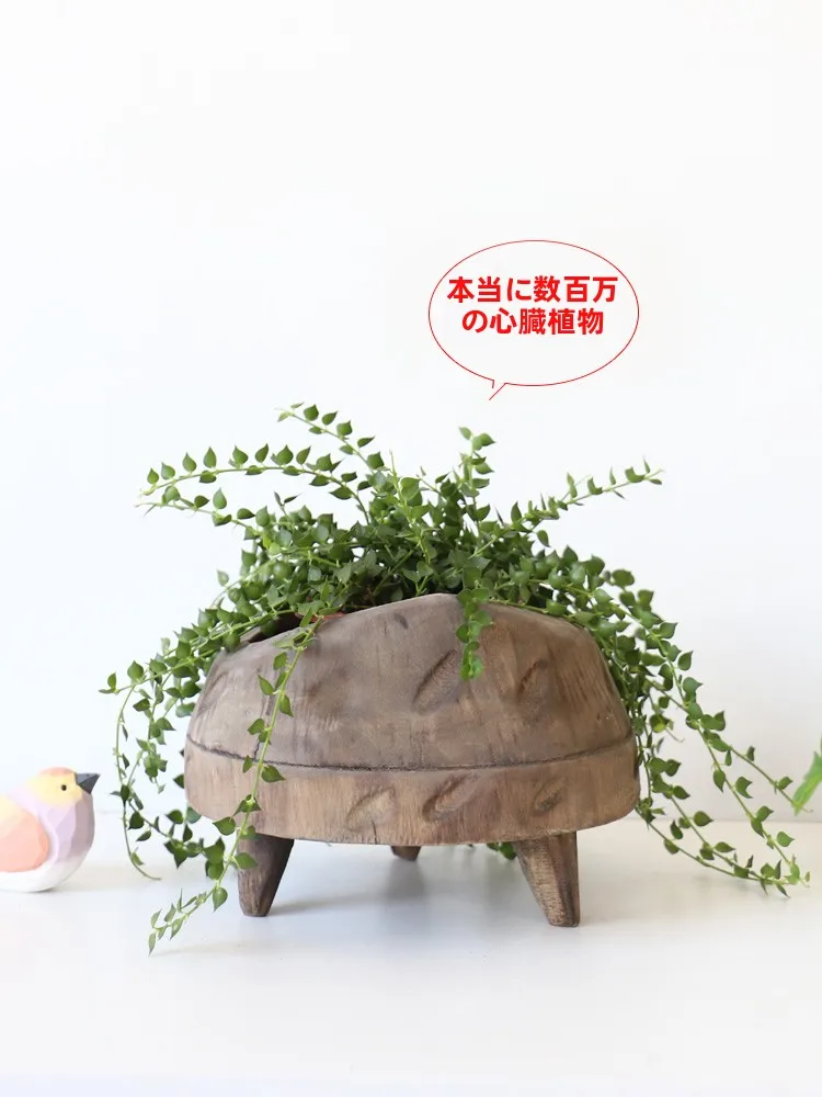 

Rustic Weathered Wood Flower Vase Decorative Living Room Entrance Table Decor High Aesthetic Home Decoration Flower Holder