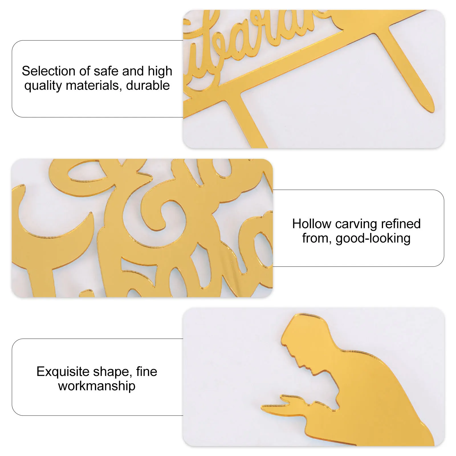 

5Pcs Eid Festival Acrylic Cake Decorative Insert Cards Cake Picks Cupcake Dessert Toppers Eid Topper Dessert Toppers