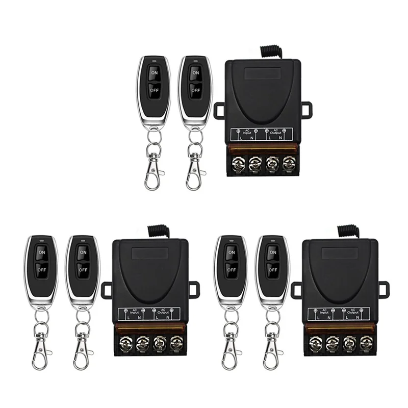 

SQPP-3X AC 220V 30A 1CH 433Mhz Wireless Remote Control Switch RF Relay Receiver + Off/On Transmitter