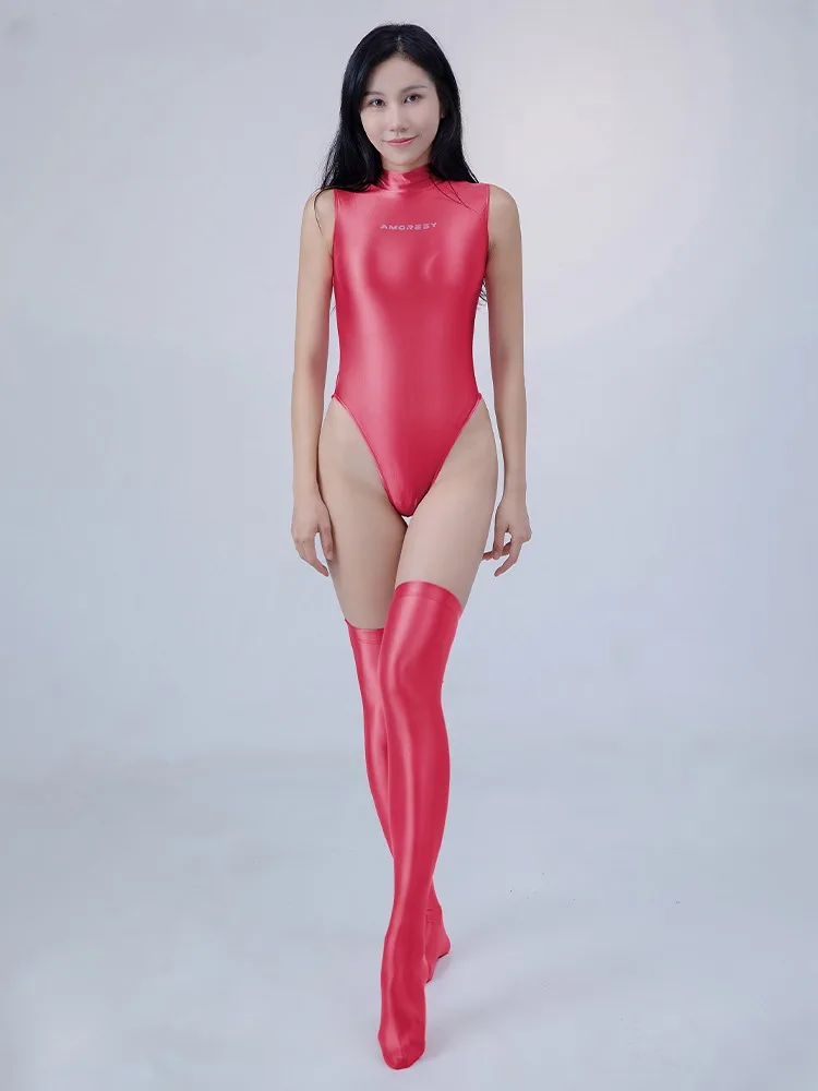 

High gloss high collar sleeveless tight fitting, comfortable and breathable spandex surfing sexy swimsuit ballet gymnastics suit