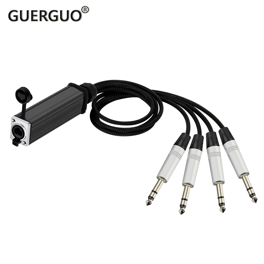 

4 Channel 1/4" TRS to RJ45 Shielded Female Snake Cable to CAT5 Network Ethercon Cable for Stage and Recording Studio 0.5M-10M