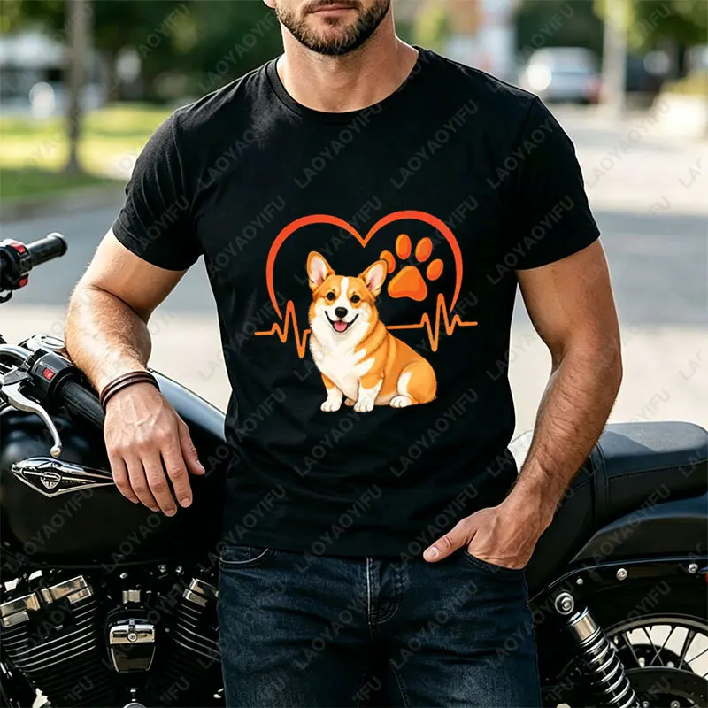 Men & Women's Funny Corgi Dog Graphic T-shirt with 