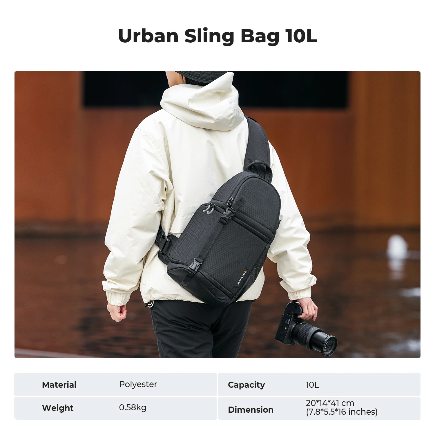 K & F Concept 10L сумка-слинг для камеры уличная водонепроницаемая сумка через плечо чехол для фотосъемки с объективом DSLR/SLR для Canon/Nikon/Sony сумка для камеры