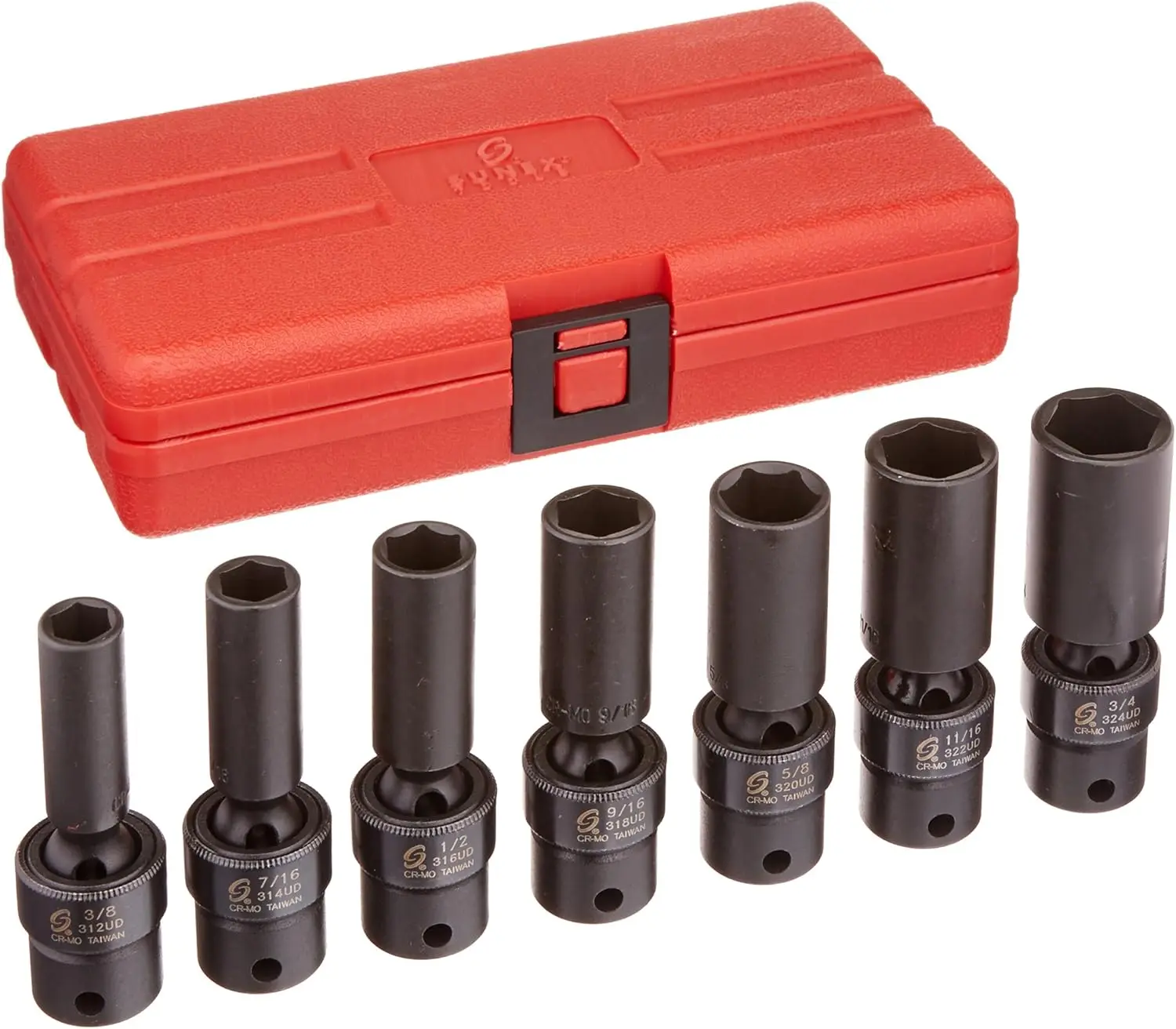 3656 3/8' Drive Fractional 6-Punkt Deep Universal Impact Steckschlüsselsatz – 7-tlg.
