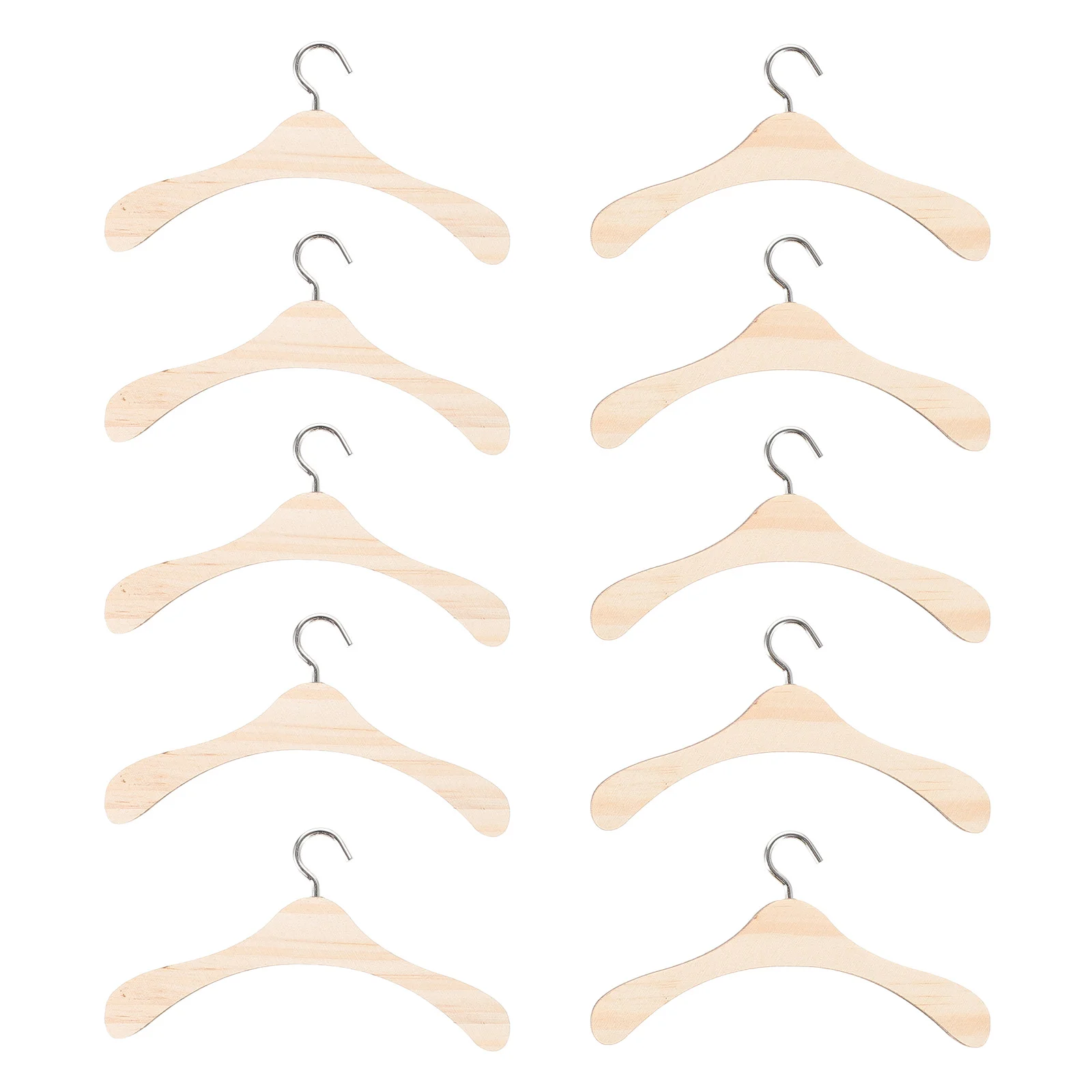 20 Pcs Accessories Baby White Hangers Clothes Wooden Mini for Dolls Accessory