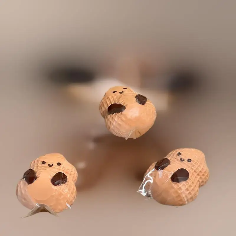 Taba 1 Piece Squishy Peanut Shaped Toy, Handmade, Soft Silicone, Adhesive, Slow Rise Stressbuster