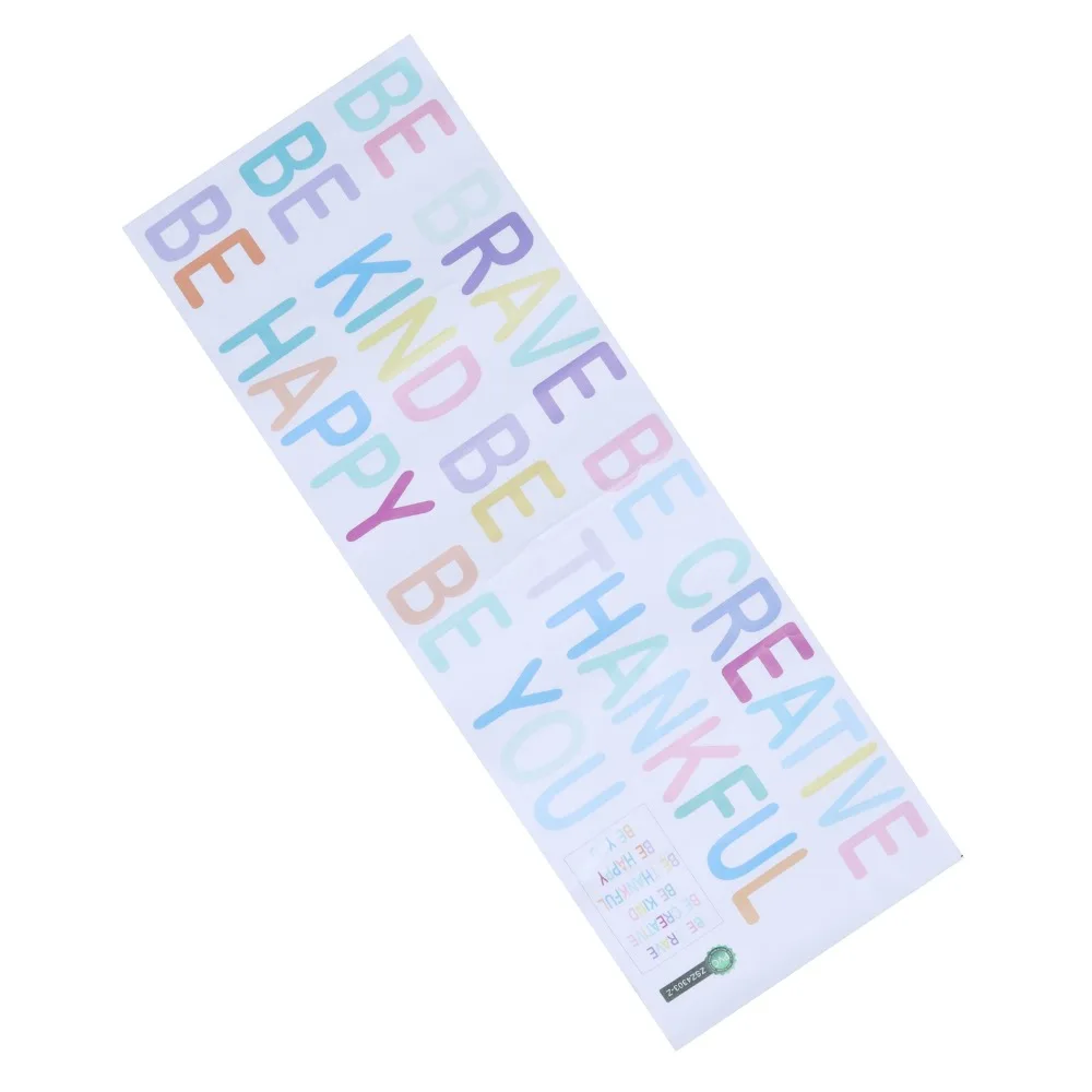 PVC Wall Sticker Decal Waterproof Material Pre-Cut Letters Inspirational Wall Art Colorful Self-Adhesive Backing