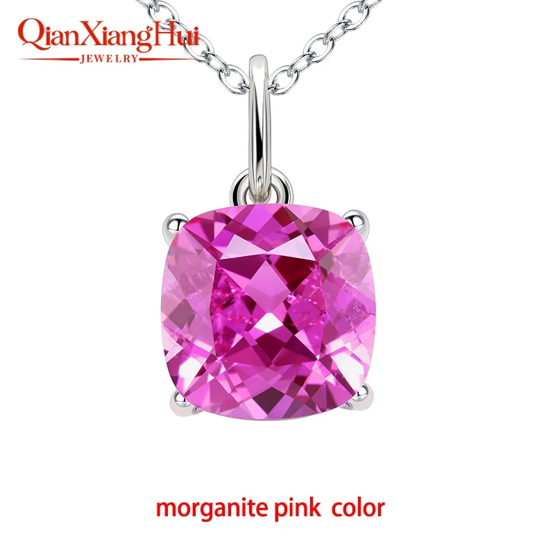 925 Silver 4ct 9*9mm Cushion Royal Blue/Cornflower Sapphire Pigeon Blood Red Ruby Inclusions Stone Jewelry for Pendant Necklace view 3