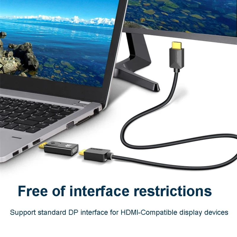 Anti-Interference Shielded DP To HD Transfer Cord Vivid Picture Live Broadcast Host High Resolution Screen Cast Adapter