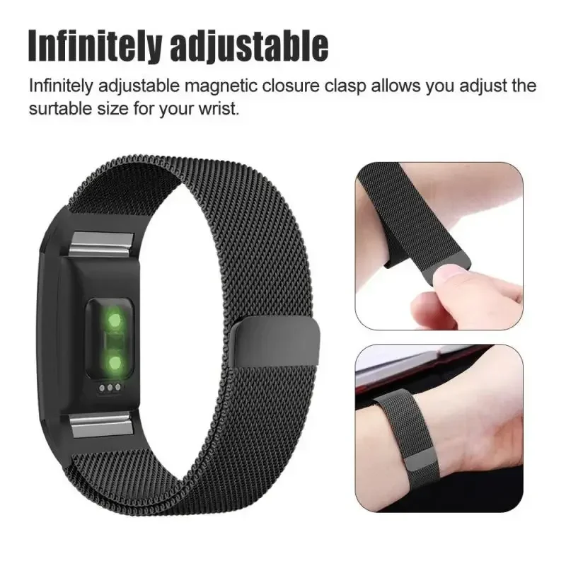 Metal Strap For Fitbit Charge 6 5 Band Compatible With Fitbit Bracelet Replacement Milanese Magnetic Man Woman Wristband - view 5