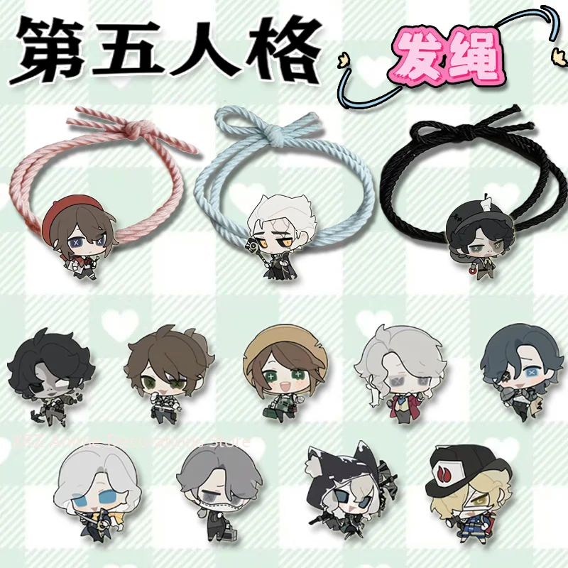 

12 шт. Identity V аниме Luca Balsa Эмма Вудс веревка для волос Kawaii Высокая эластичность повязка на голову с героями мультфильмов для девочек и женщин аксессуары для волос подарки