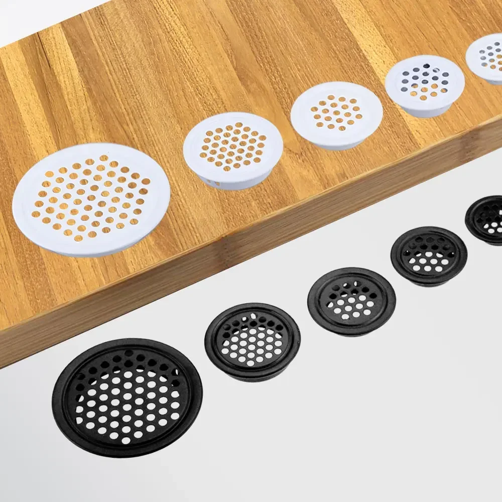 4pcs Wardrobe Cabinet Mesh Hole Black Air Vent Louver Ventilation Cover Stainless Steel Black color