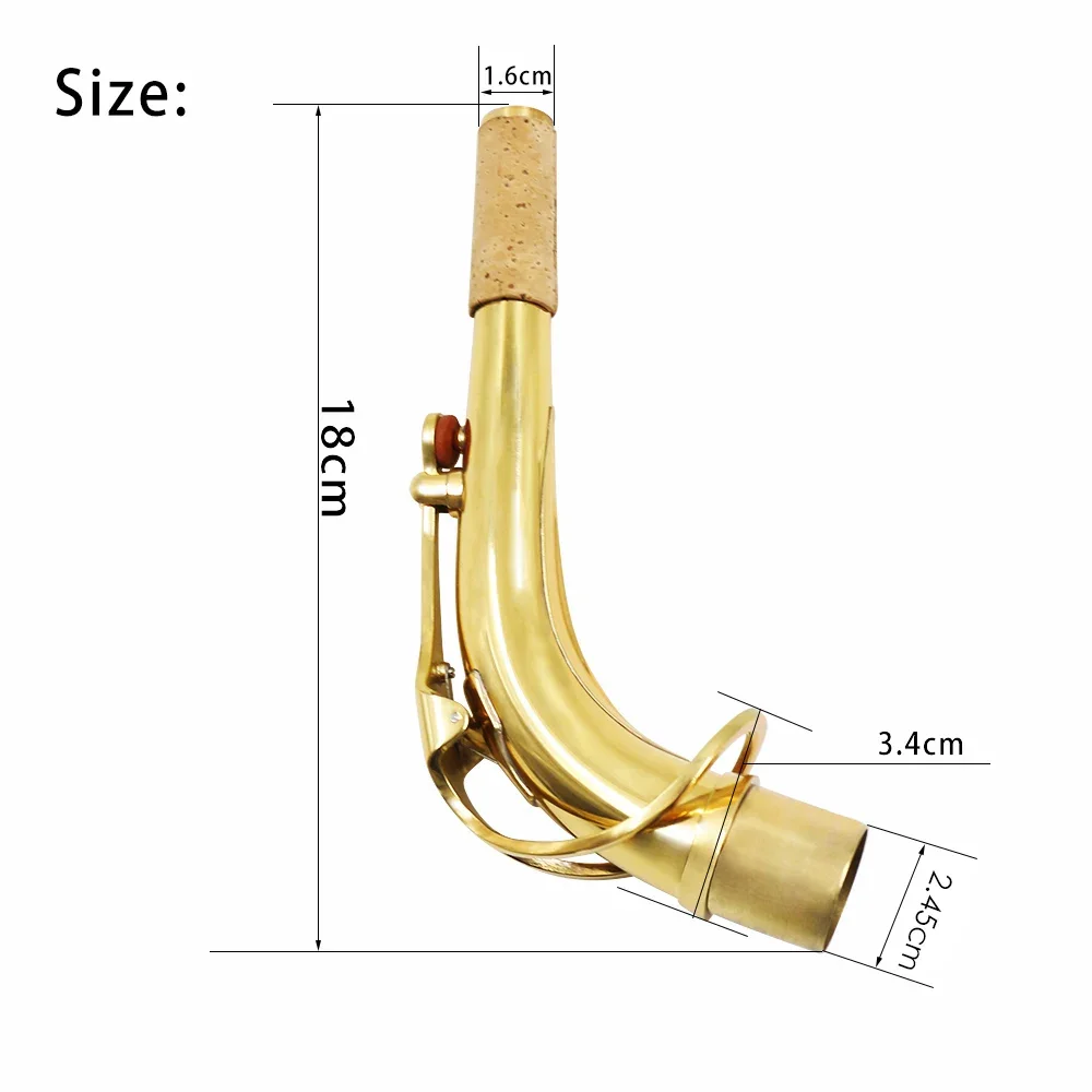 Alto Saxophone Neck Golden Brass Bend Neck for Alto Sax Musical Instrument Parts High Quality Woodwind Instrument Accessories