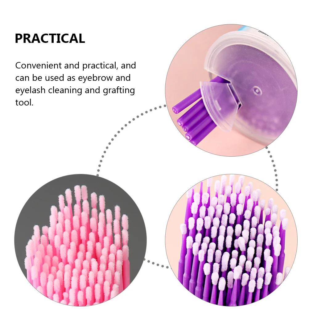 

5 Bottles Eyelash Extensions Cleaning Brush Disposable Micro Brushes Makeup Tools Cotton Swab Glue Sticks Applicators