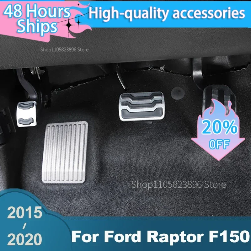 Aluminum Car Foot Pedal Accelerator Brake Pedals Cover Case Pad For Ford Raptor F150 2015 2016 2017 2018 2019 2020 Accessories
