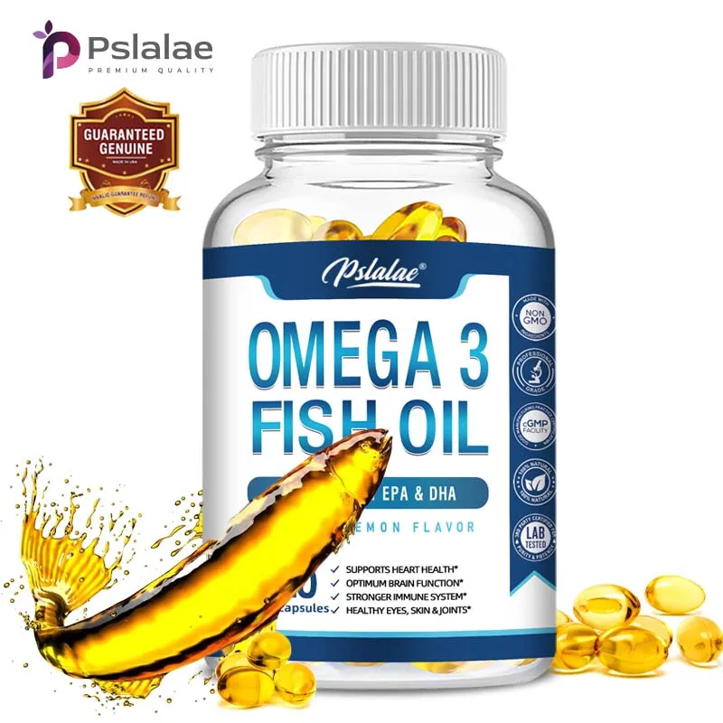

Omega 3 Fish Oil - Brain Supplement Rich in EPA and DHA To Support Cardiovascular Health and Immune System