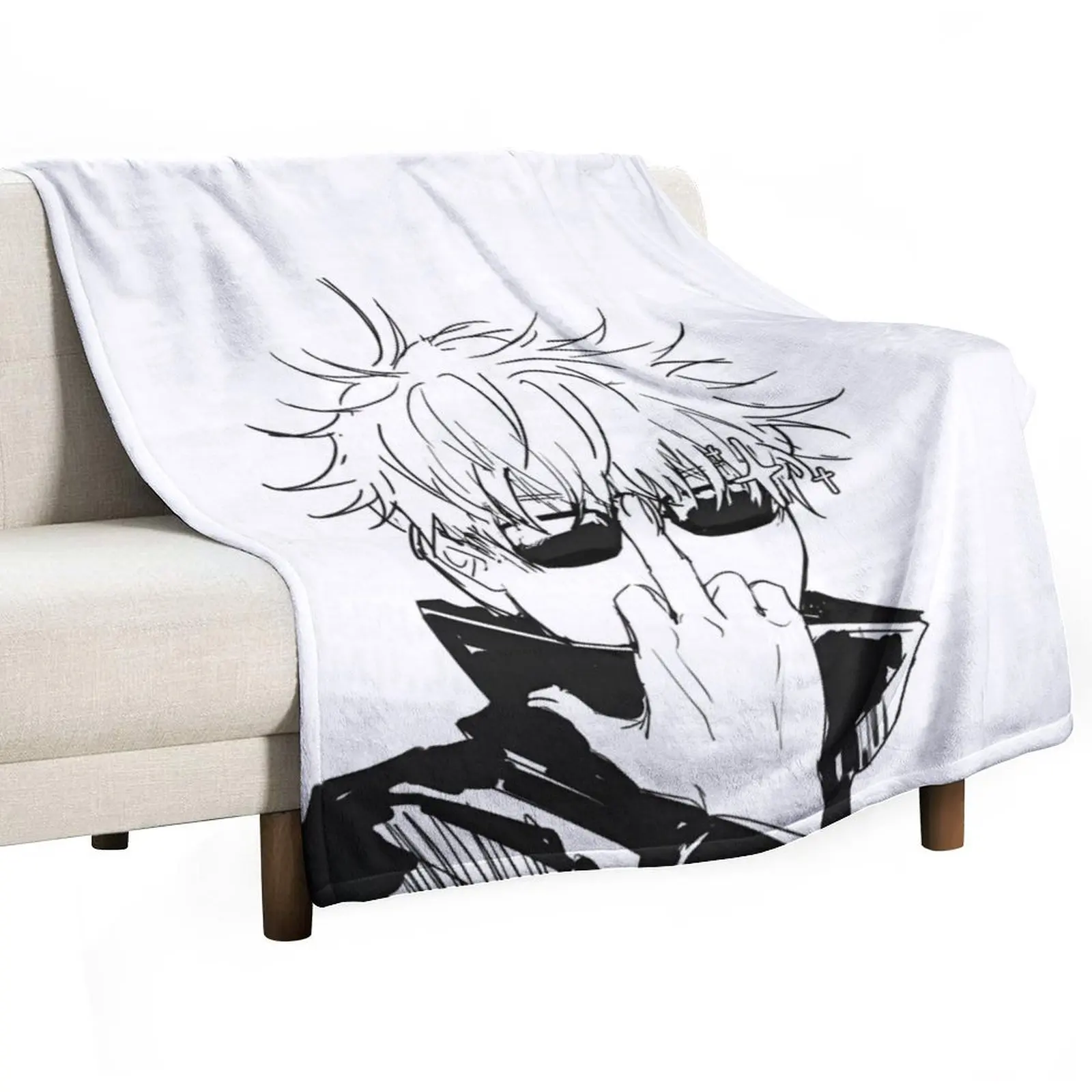 Gojo Throw Blanket For Decorative Sofa anime Decorative Beds Blankets