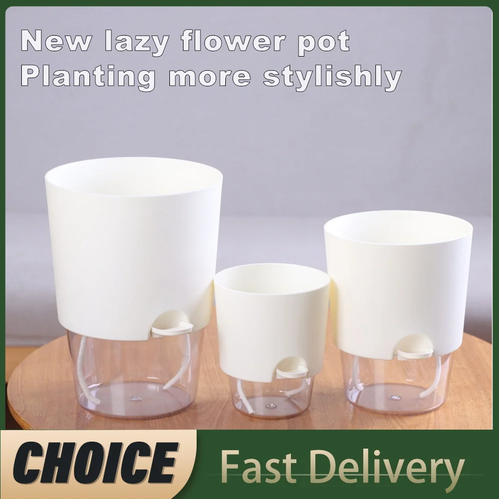 أصيص زهور بلاستيكي شفاف ذاتي الري ، أصيص نباتات الزراعة المائية ، مزارعي أصيص عصارية ، ديكور مكتبي منزلي #1