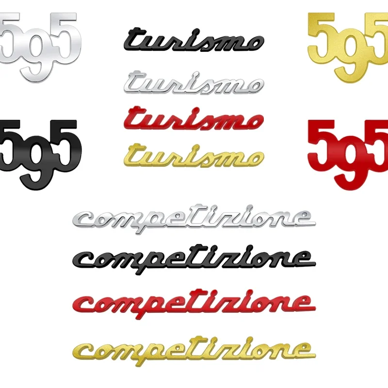 Metal 595 Competizione Turismo Badge Sticker Car Body Decoration For Abarth 500 595 695 124 Spider Styling Accessory