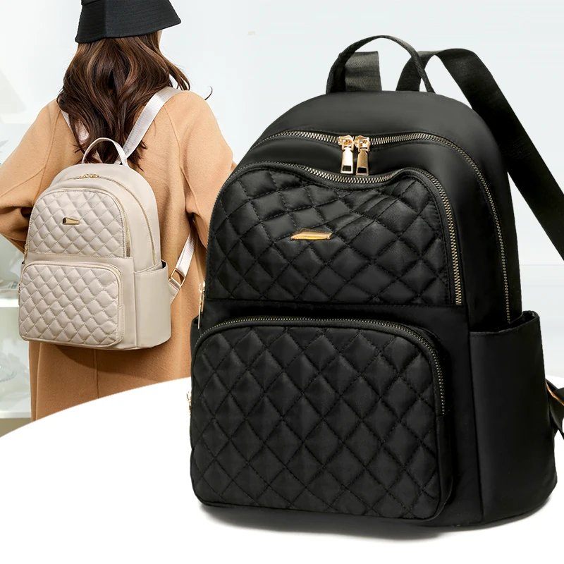 New Chic Quilted Nylon Tote Bag For Women, Lightweight Travel small Handbag, Fashion Casual Shoulder Purse, Durable & Versatile