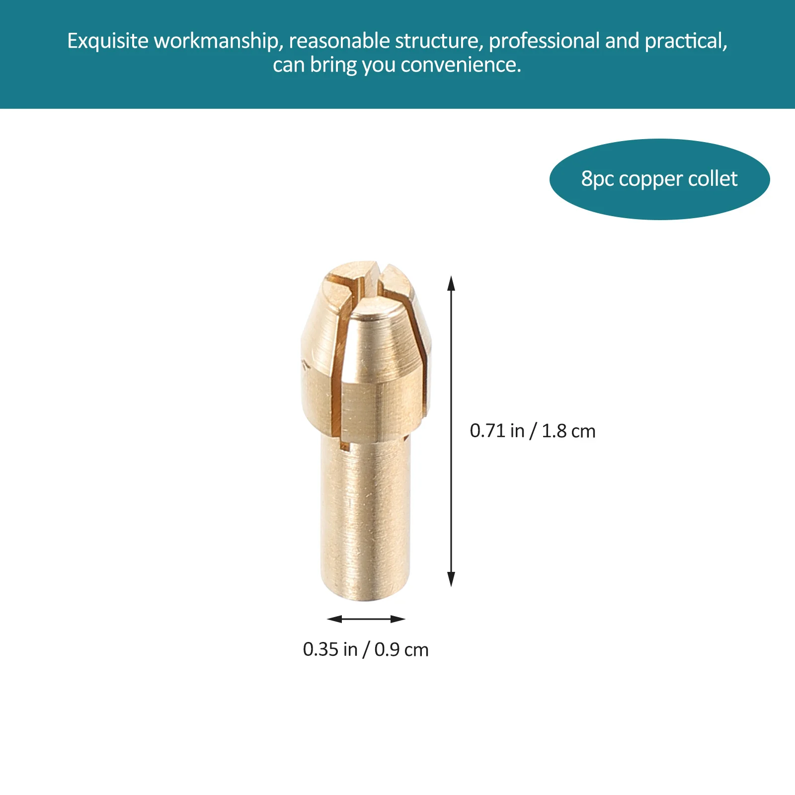 1 conjunto de mandril de broca conjunto de pinças de bronze alta durabilidade liga de cobre ferramenta de moagem elétrica acessório estabilidade de alinhamento preciso
